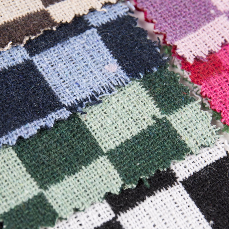 Vichy Colorful 10% Olann 90% Ceimiceach Fiber Plaid Tweed Fabraic 2537