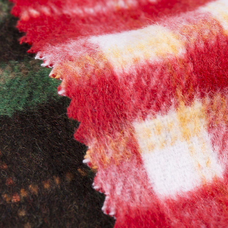 Fabraic Snáithín Ceimiceach Glas Dearg Black Plaid Do Léinte 3430